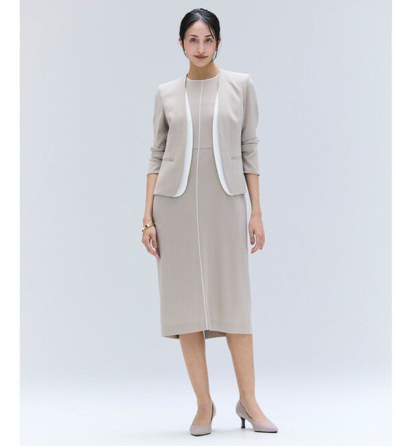 BEIGE,「【洗える・VERY NaVY 11月号掲載】CINDY / ダブルカラージャケット」|ノーカラージャケット|
