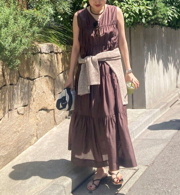 NOLLEY'S sophi「 【一部WEB限定カラー】ウォッシャブルシアーローンティアード2WAYワンピース」|ワンピース|ダークブラウン