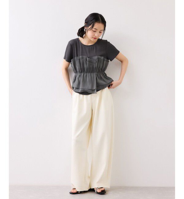VIS「【夏トク価格】チェック＆無地シアービスチェドッキング半袖プルオーバー」|Tシャツ・カットソー|