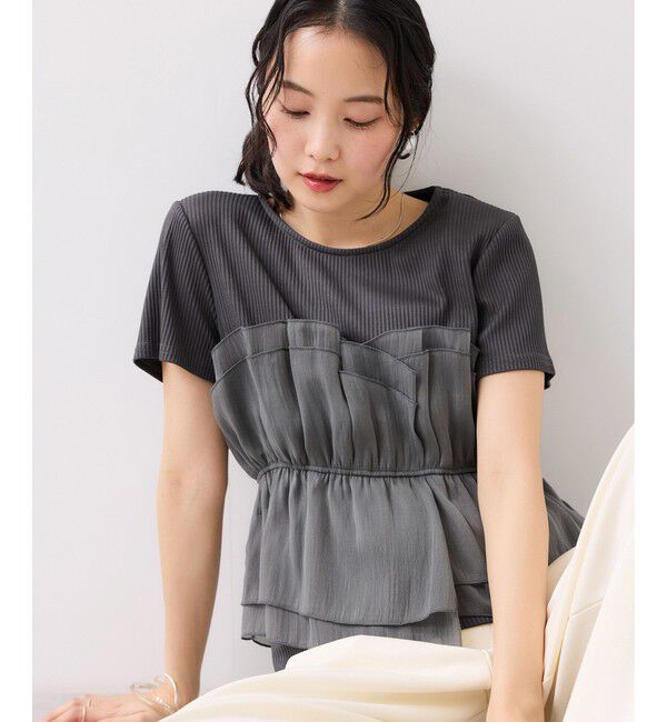 VIS「【夏トク価格】チェック＆無地シアービスチェドッキング半袖プルオーバー」|Tシャツ・カットソー|