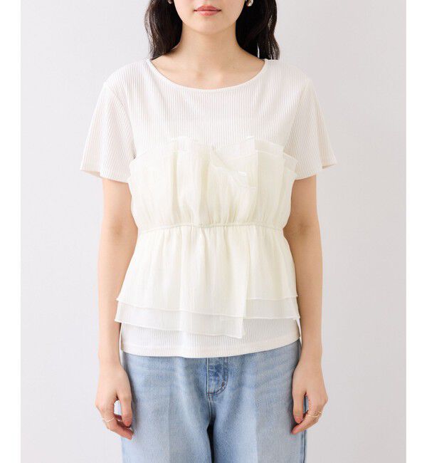 VIS「【夏トク価格】チェック＆無地シアービスチェドッキング半袖プルオーバー」|Tシャツ・カットソー|