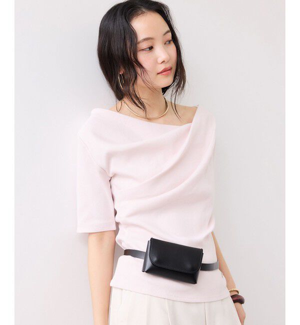 VIS「【夏トク価格】テレコリブハーフスリーブドレーププルオーバー」|Tシャツ・カットソー|