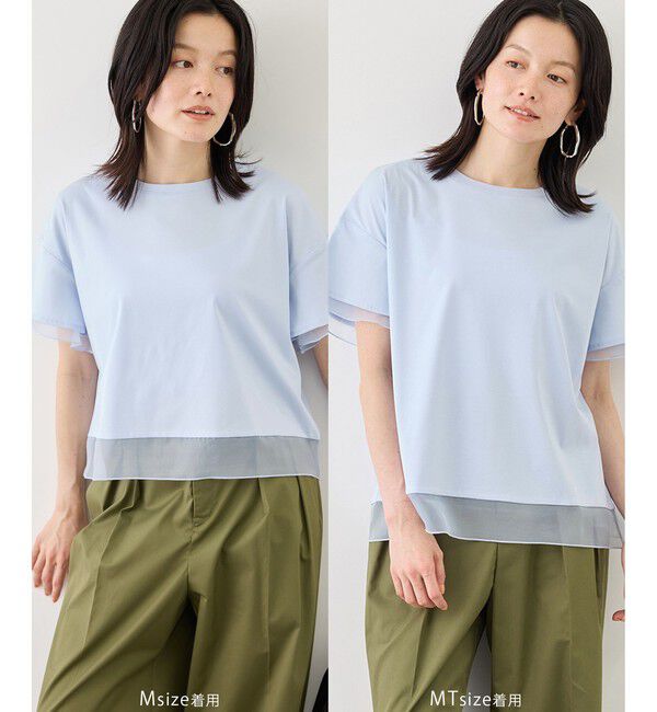 Rope&rsquo;Picnic「【ベストヒット】70シルケットシアードッキングトップス/着丈が選べる・UVカット・接触冷感」|Tシャツ・カットソー|