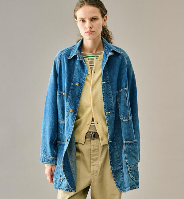  「orSlow | LOOSE FIT DENIM COVERALL WOMEN」|テーラードジャケット|BLUE