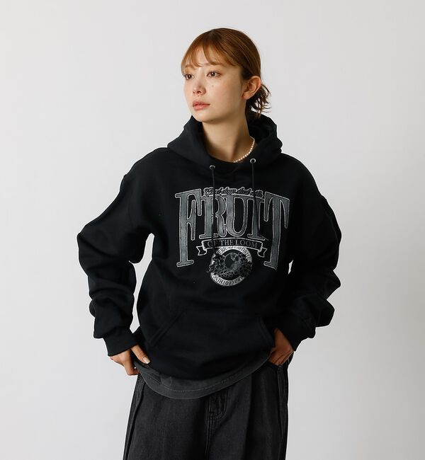 ABAHOUSE「【FRUIT OF THE LOOM】PRINT HOOD8/プリントフーディー」|パーカー|ブラック