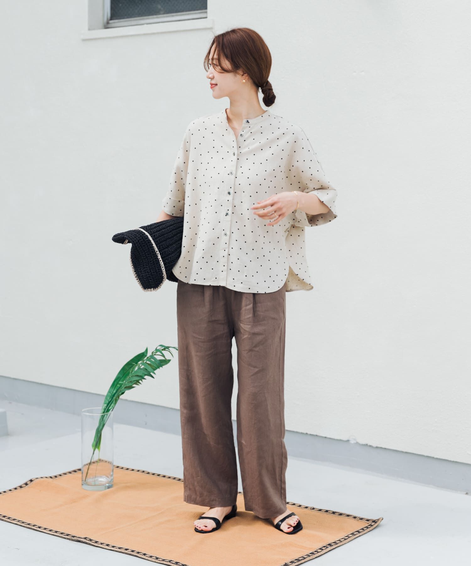 URBAN RESEARCH DOORS「リネンリヨセルドットドルマンシャツ」|シャツ・ブラウス|