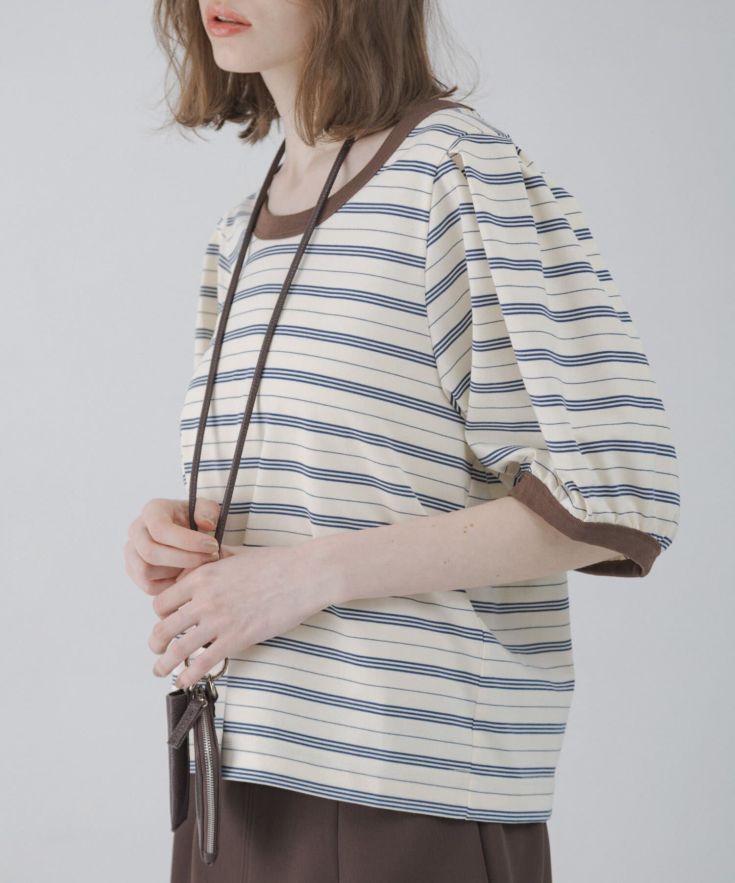 Sonny Label 「マルチボーダーパフスリプルオーバー」|Tシャツ・カットソー|