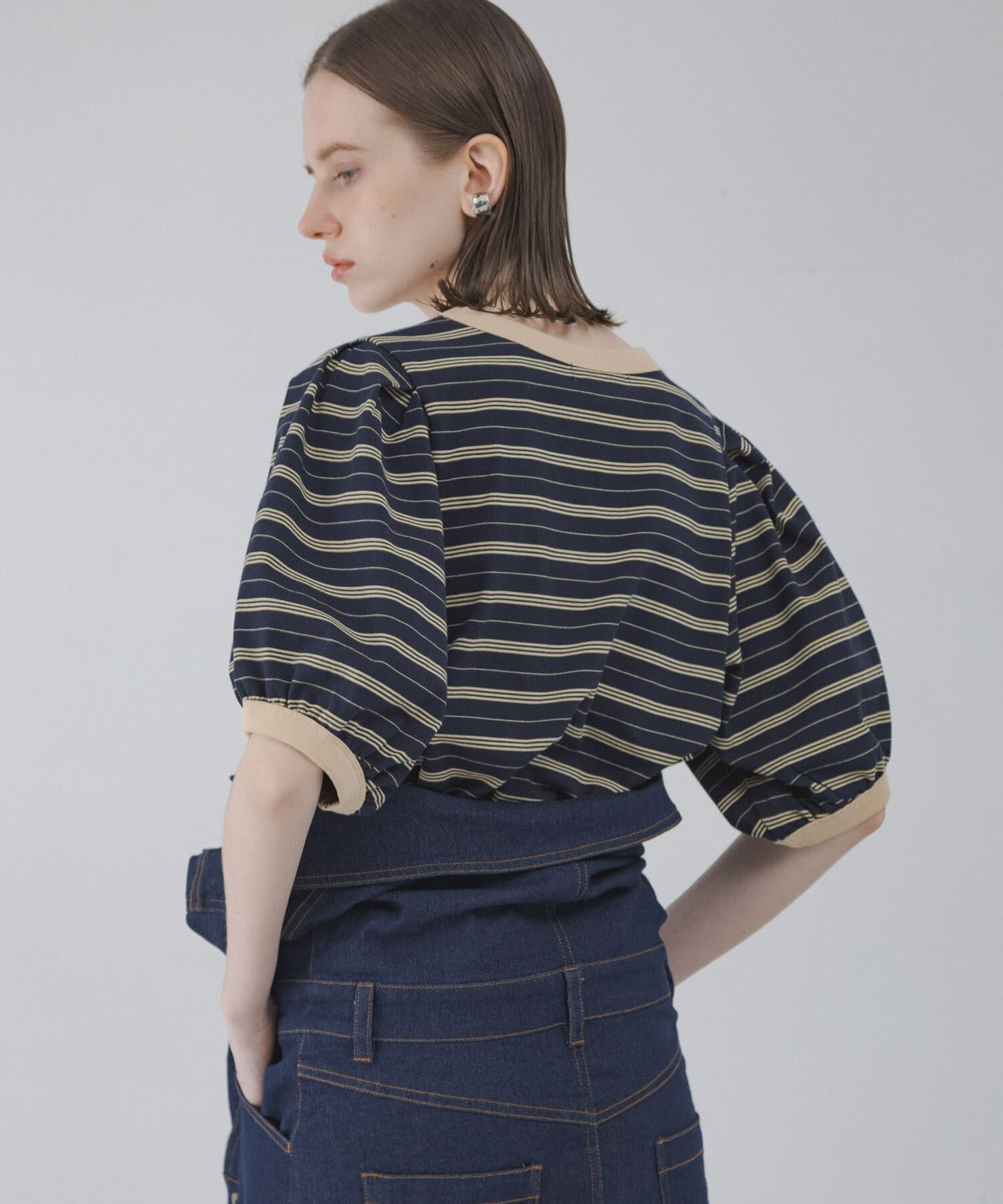 Sonny Label 「マルチボーダーパフスリプルオーバー」|Tシャツ・カットソー|