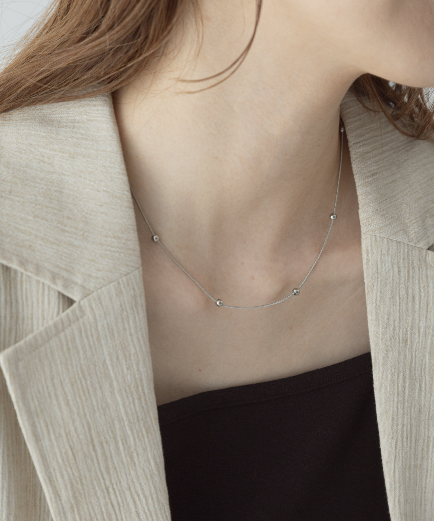 Sonny Label 「ステンレスボール&times;スネークチェーンネックレス」|ネックレス|シルバー