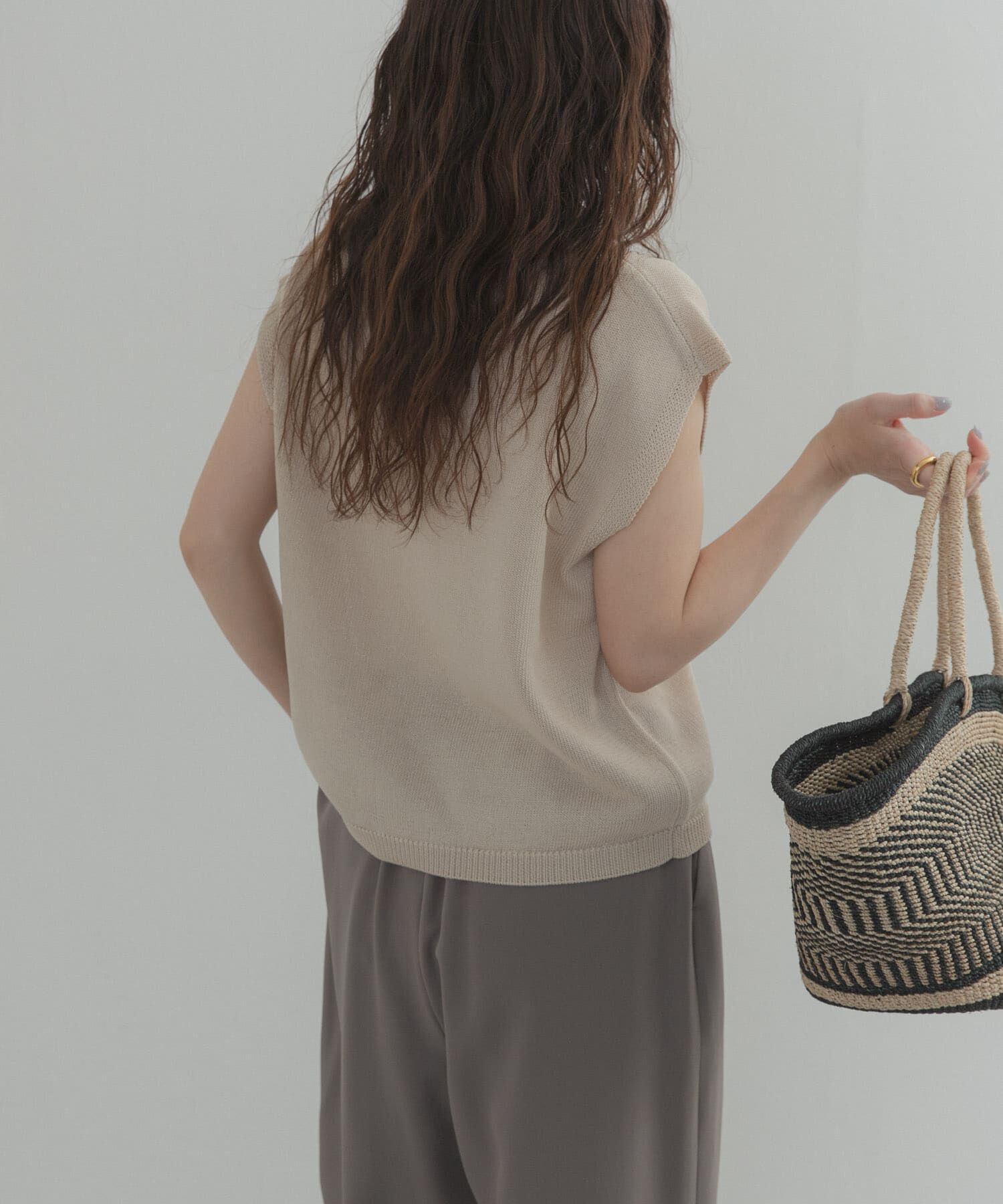 URBAN RESEARCH DOORS「『WEB限定』フレンチスリーブポロニット」|ニット・セーター|