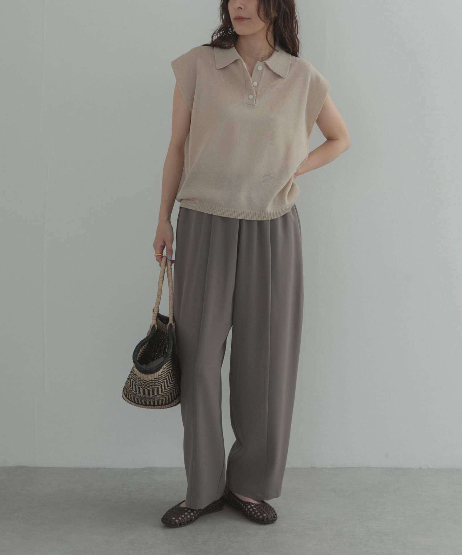URBAN RESEARCH DOORS「『WEB限定』フレンチスリーブポロニット」|ニット・セーター|