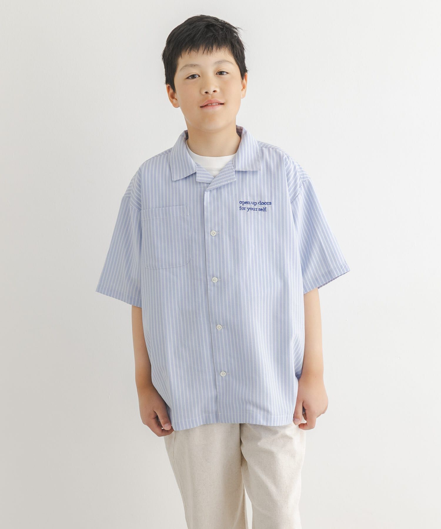 URBAN RESEARCH DOORS「『150サイズあり』ロゴ刺繍ストライプシャツ(KIDS)」|その他|