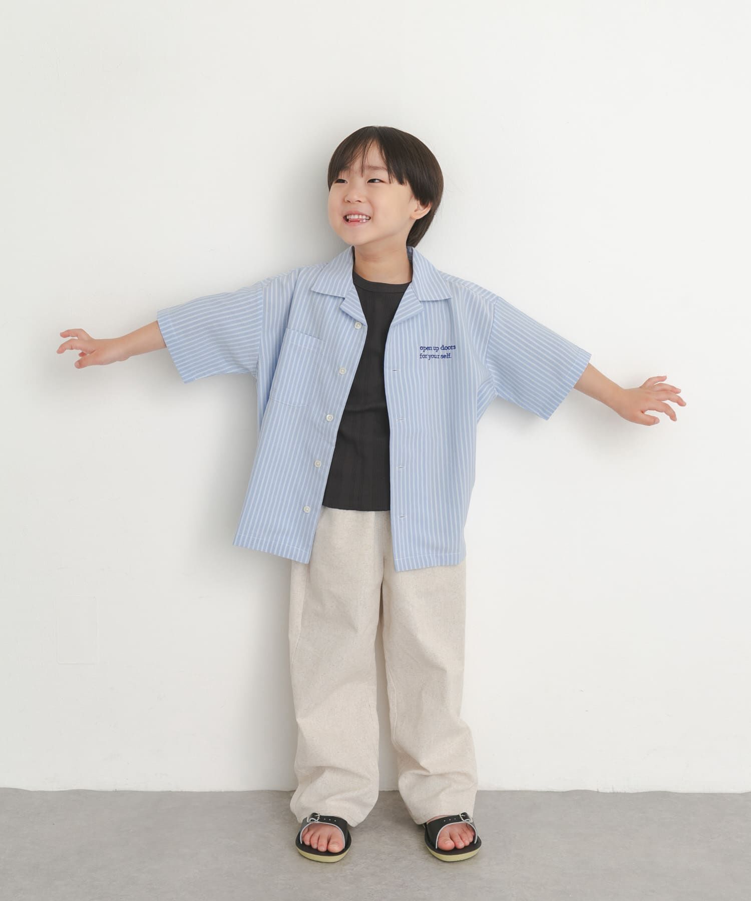 URBAN RESEARCH DOORS「『150サイズあり』ロゴ刺繍ストライプシャツ(KIDS)」|その他|