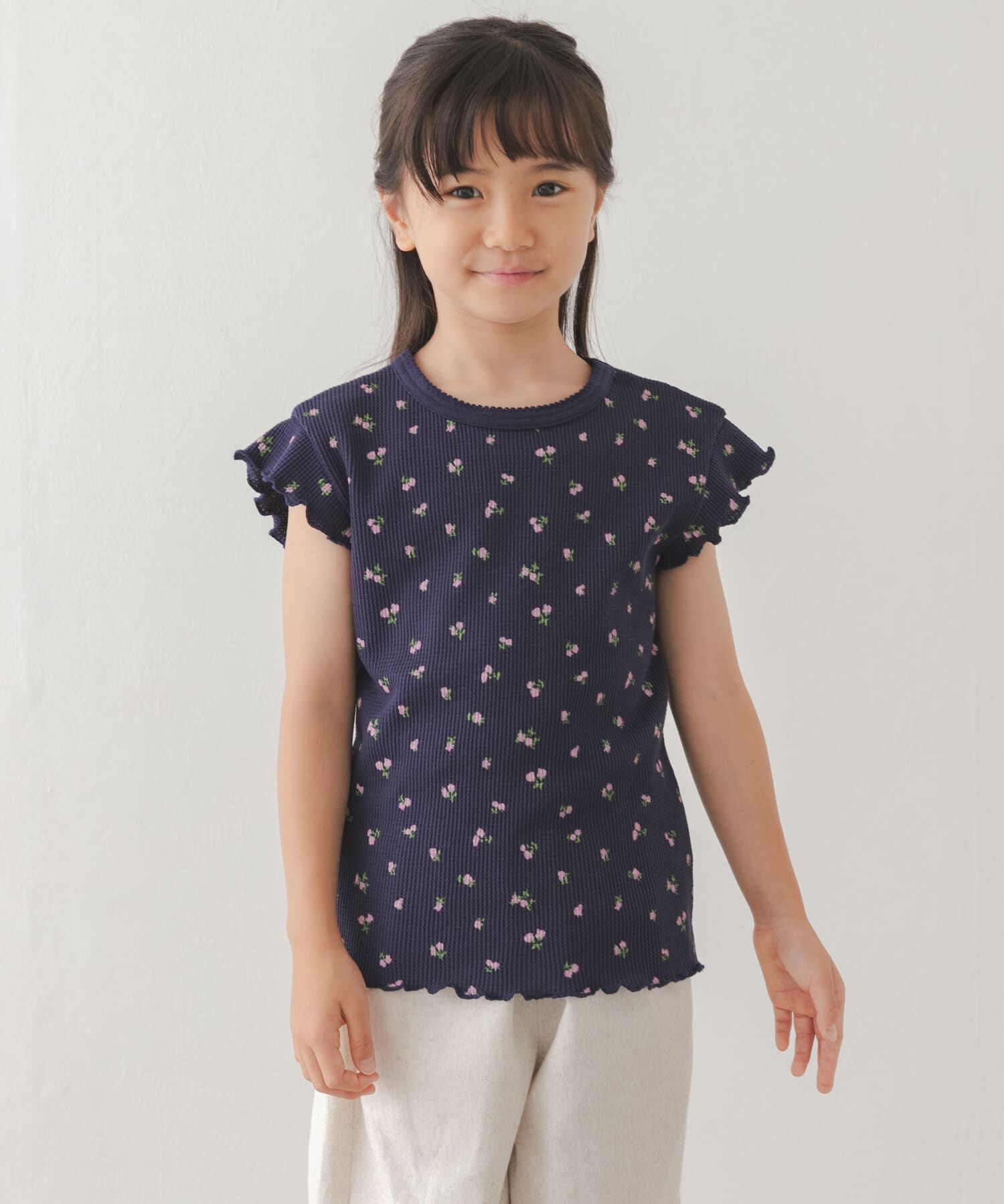 URBAN RESEARCH DOORS「花柄ワッフルフレンチフリルTシャツ(KIDS)」|その他|