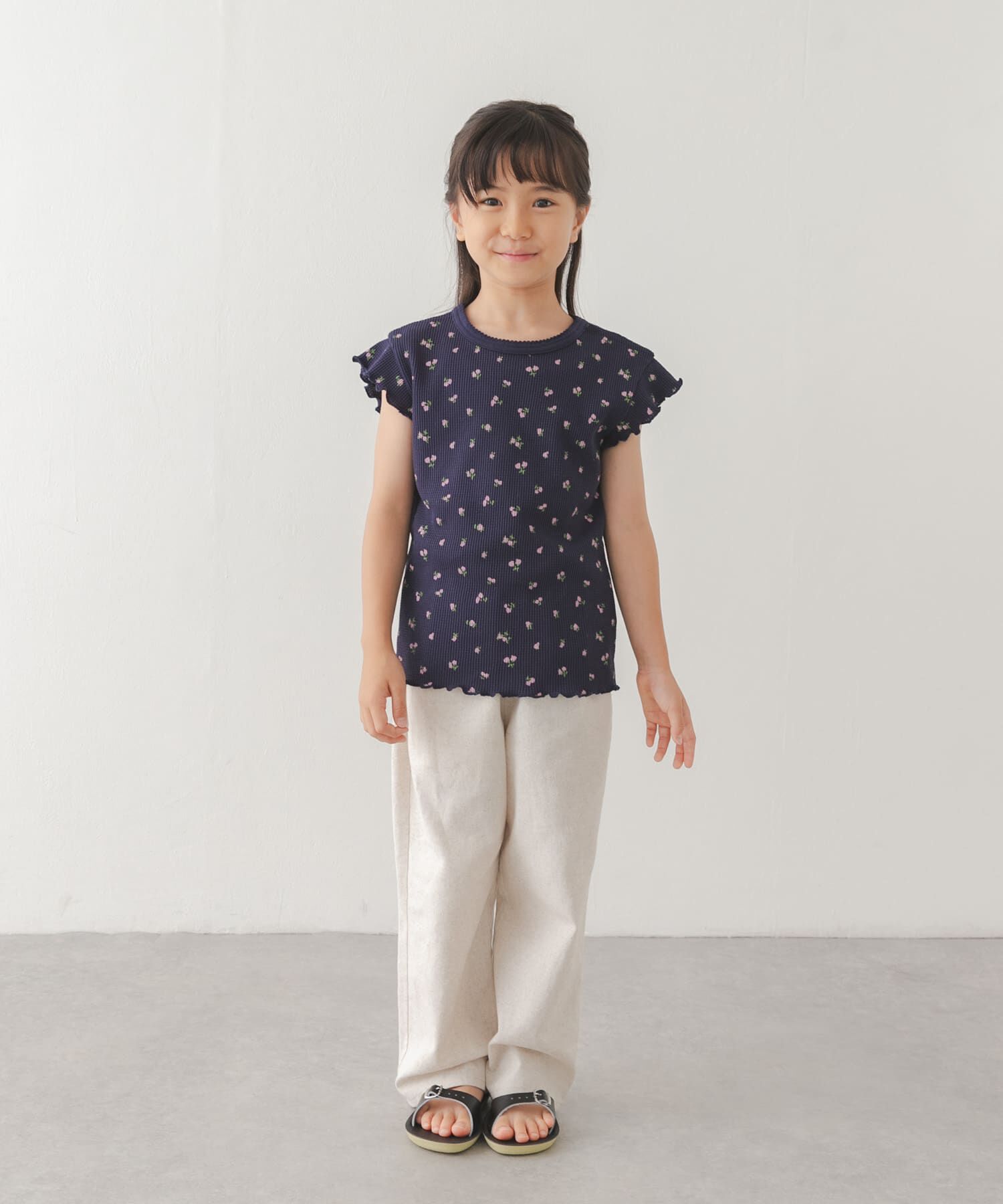 URBAN RESEARCH DOORS「花柄ワッフルフレンチフリルTシャツ(KIDS)」|その他|