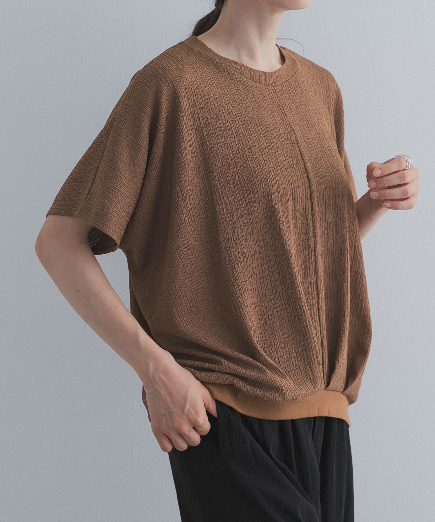 URBAN RESEARCH DOORS「フロントタック楊柳プルオーバー」|Tシャツ・カットソー|