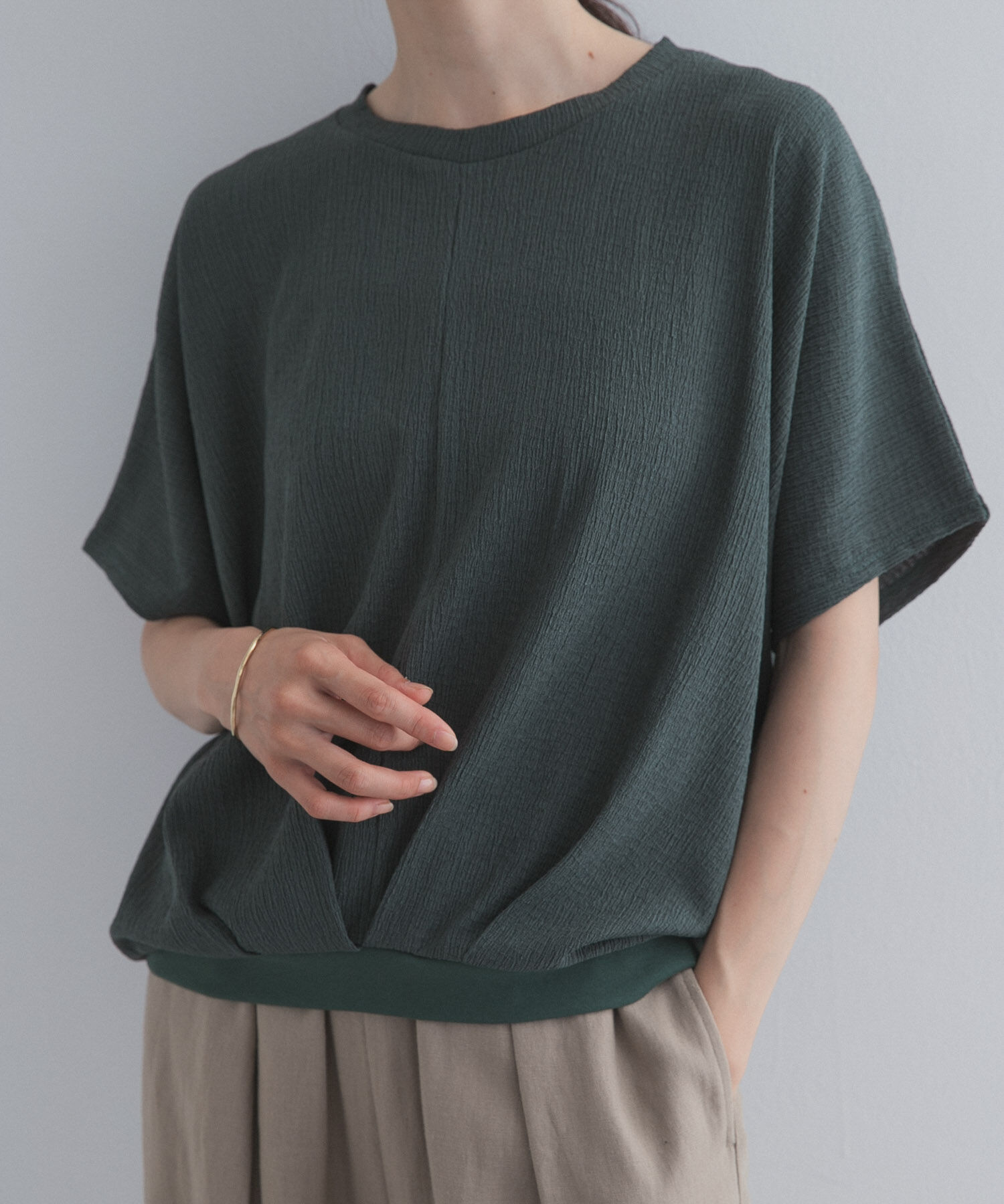 URBAN RESEARCH DOORS「フロントタック楊柳プルオーバー」|Tシャツ・カットソー|