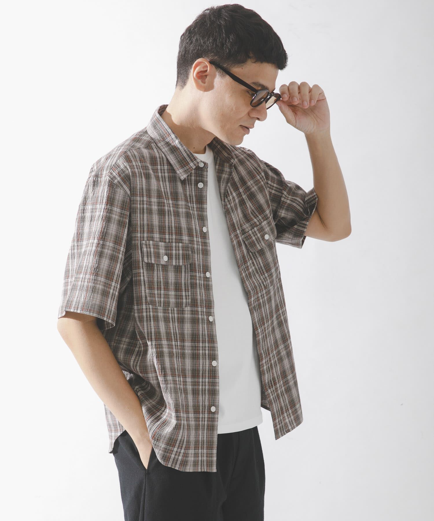 Sonny Label 「ワッシャーチェックショートスリーブシャツ」|シャツ・ブラウス|