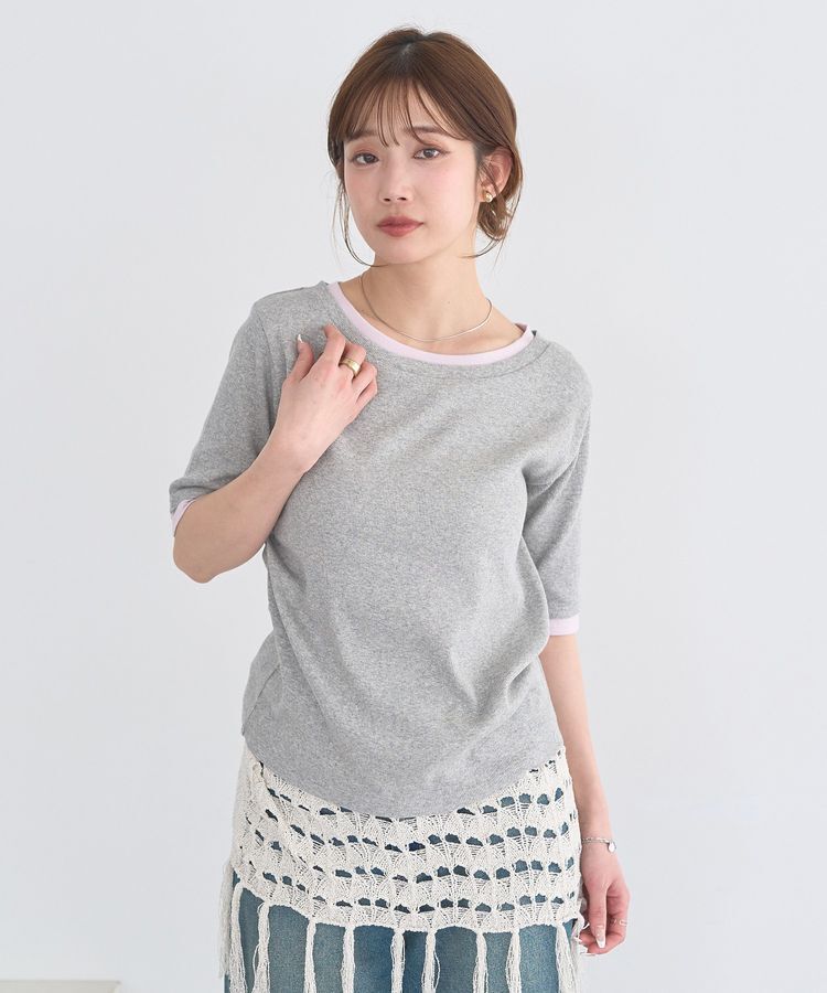 earth music&ecology「レイヤードライクバイカラープルオーバー」|Tシャツ・カットソー|