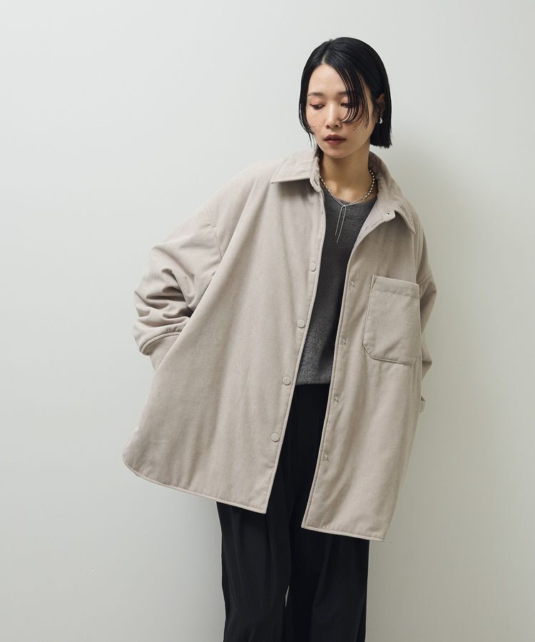 Green Parks「コーデュロイ中綿CPO」|ブルゾン・スタジャン|Gray Beige