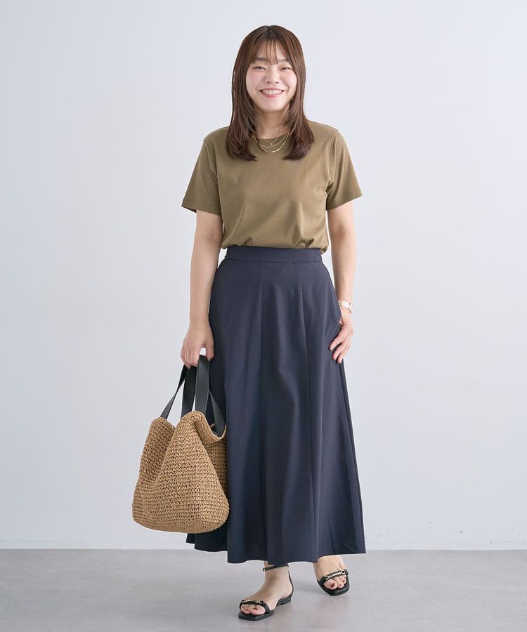 Green Parks「表面感タックフレアスカート」|フレア|