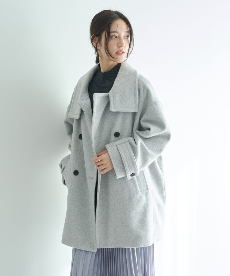 YECCA VECCA「ウール混ミドル丈スタンドカラーコート」|その他|