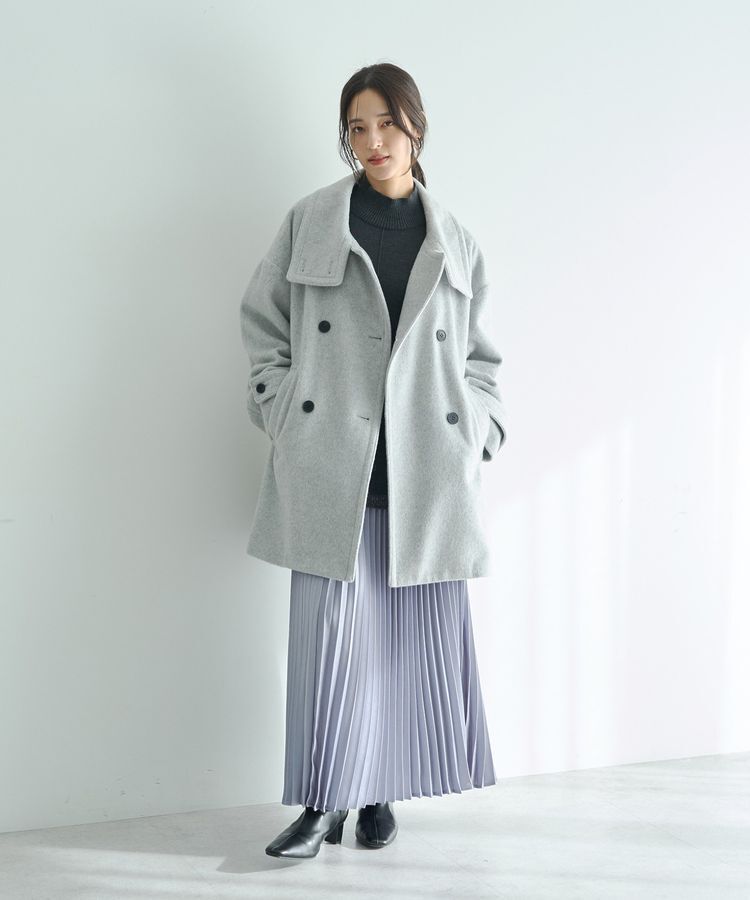 YECCA VECCA「ウール混ミドル丈スタンドカラーコート」|その他|