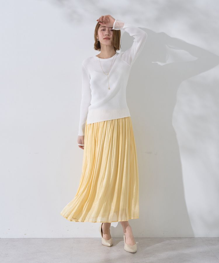 YECCA VECCA「シャイニーサテンプリーツスカート」|スカート|