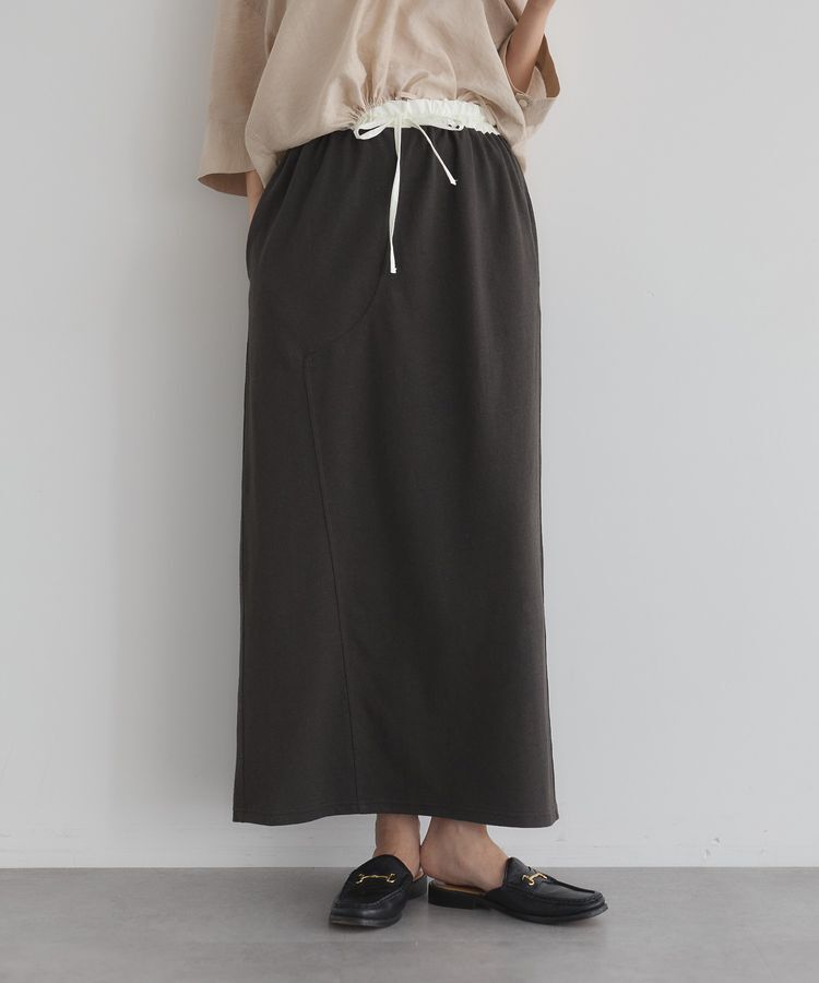 GARAGE OF GOOD CLOTHING「【日本製】クロッチデザインロングスカート」|タイト|Charcoal Gray