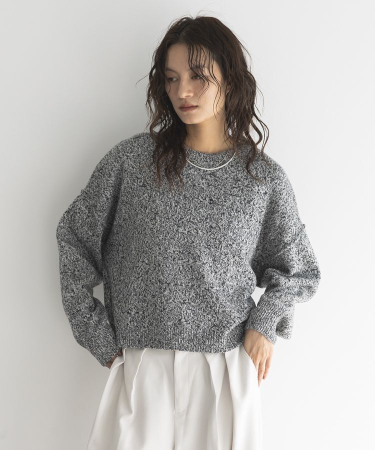 GARAGE OF GOOD CLOTHING「ミックスヤーンショートニットプルオーバー」|ニット・セーター|Off White
