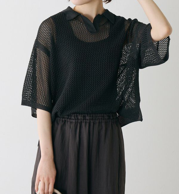  「メッシュニットポロ」|ニット・セーター|