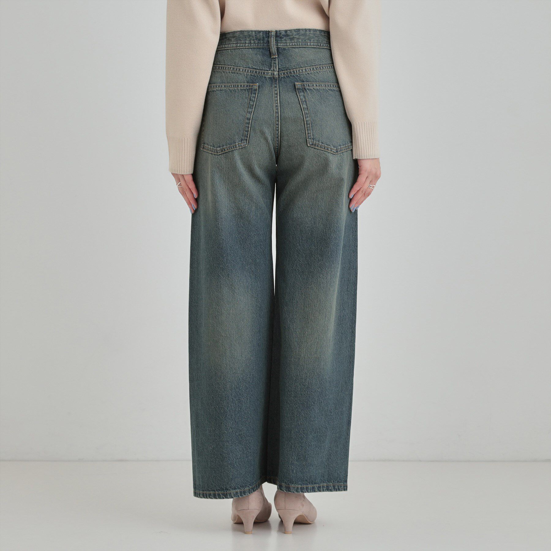 SHOO･LA･RUE「【SHOO・LA・RUE DENIM/S-LL】体型カバーにも バギーデニムワイドパンツ」|デニム|