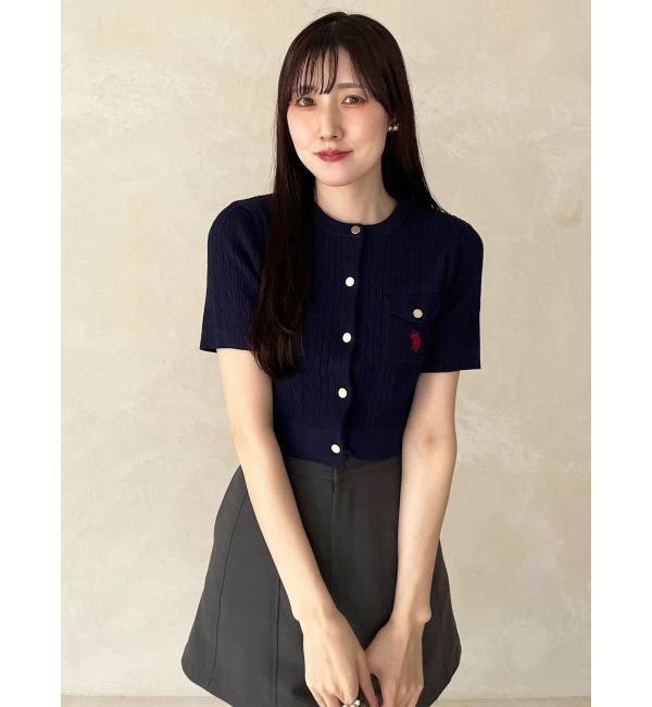 MERCURYDUO「U.S. POLO ASSN.別注ケーブルカーディガン」|カーディガン|