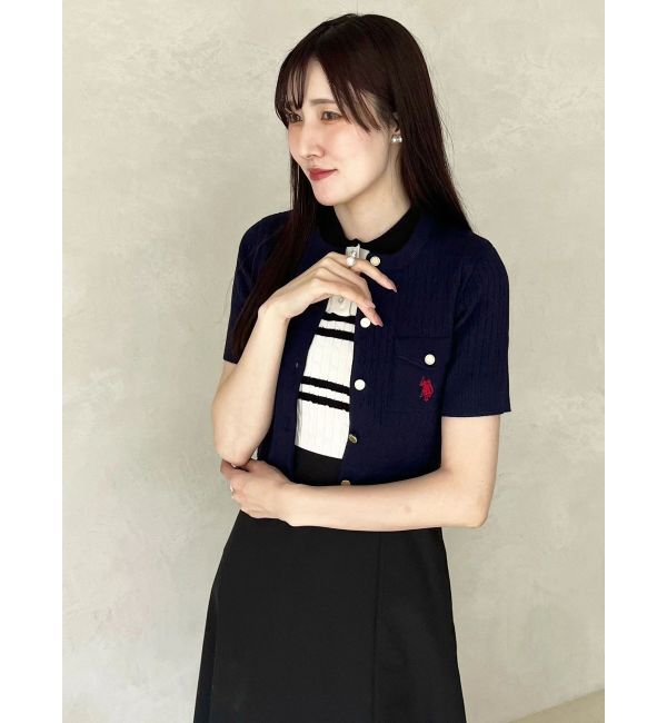 MERCURYDUO「U.S. POLO ASSN.別注ケーブルカーディガン」|カーディガン|