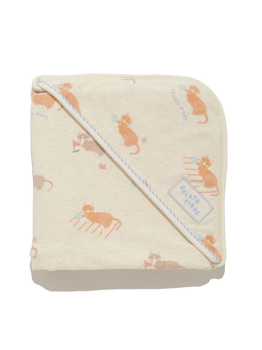 GELATO PIQUE KIDS & BABY「【KIDS】シーサイドキャット柄ブランケット」|ブランケット|OATMEAL