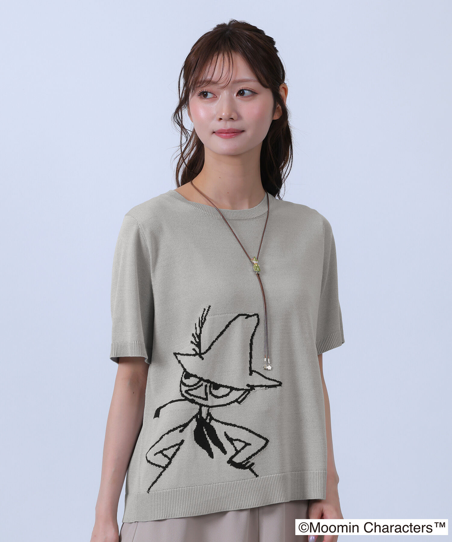 MARY QUANT「MOOMIN&times;MQニット プルオーバー」|ニット・セーター|グレー