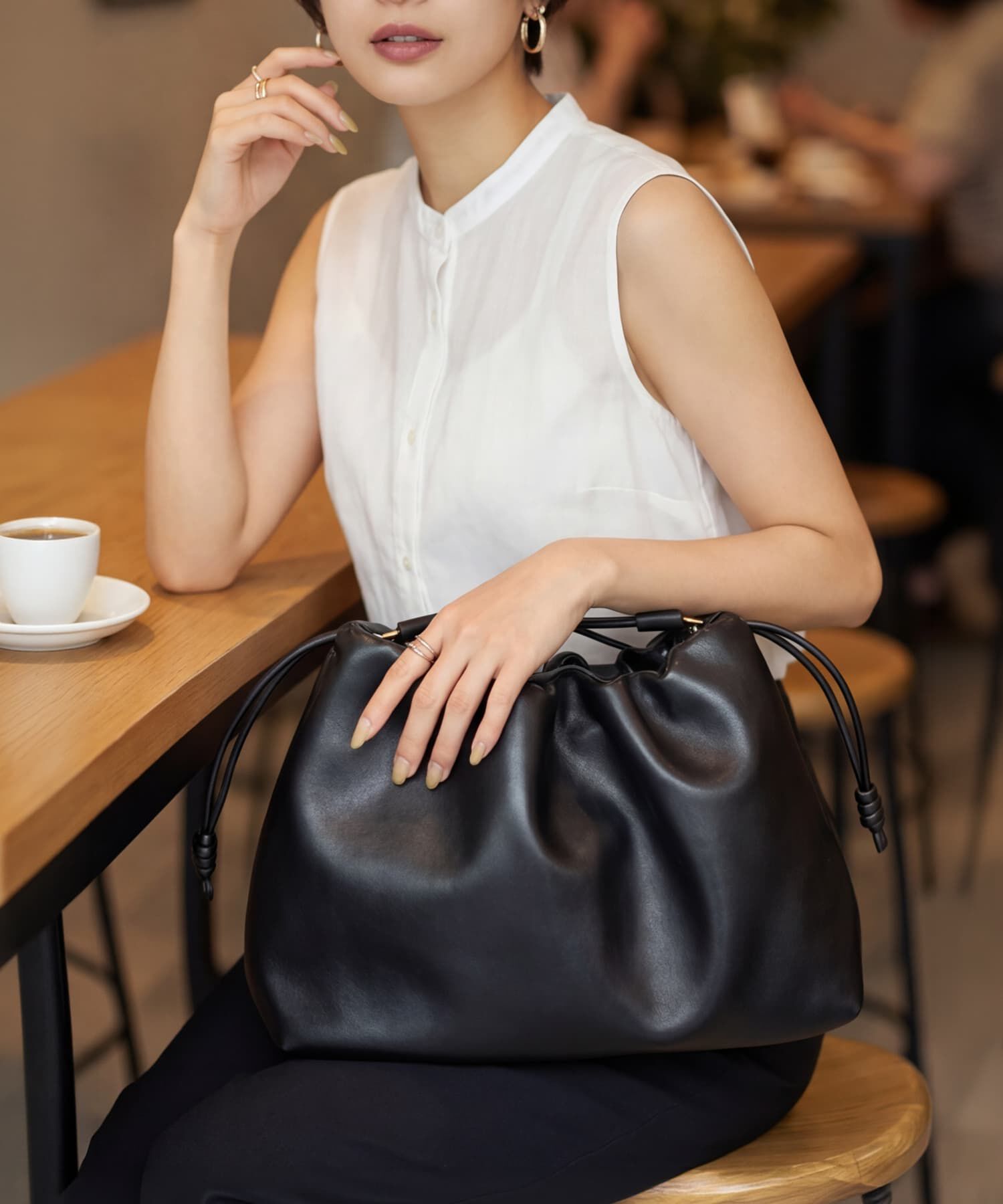 STYLE DELI「【DELI by】本革ドロストギャザーショルダーバッグ」|ショルダー・メッセンジャー|