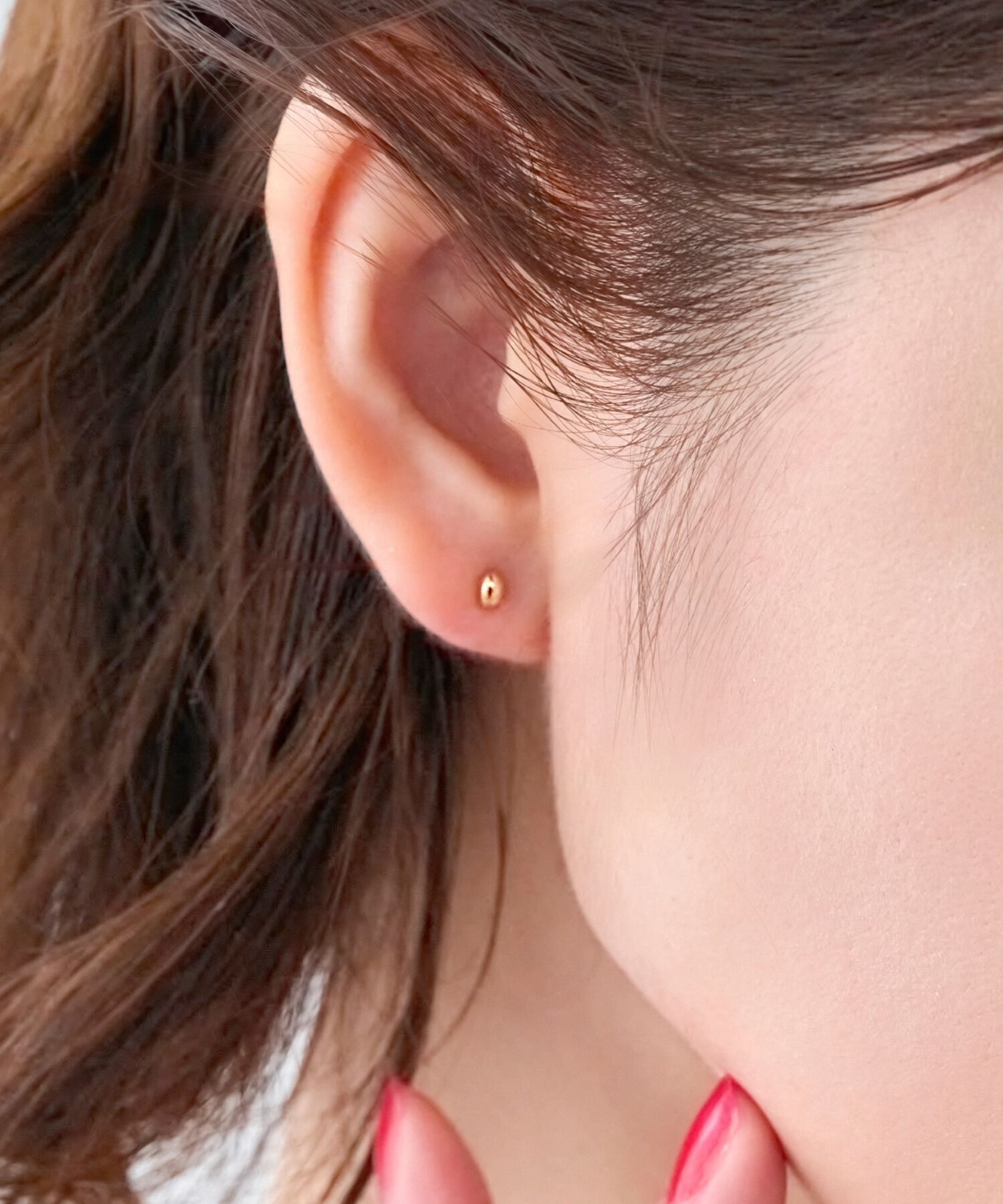 Phoebe「【K10】プチオーバルピアス(片耳)/BOX付き」|ピアス|ゴールド