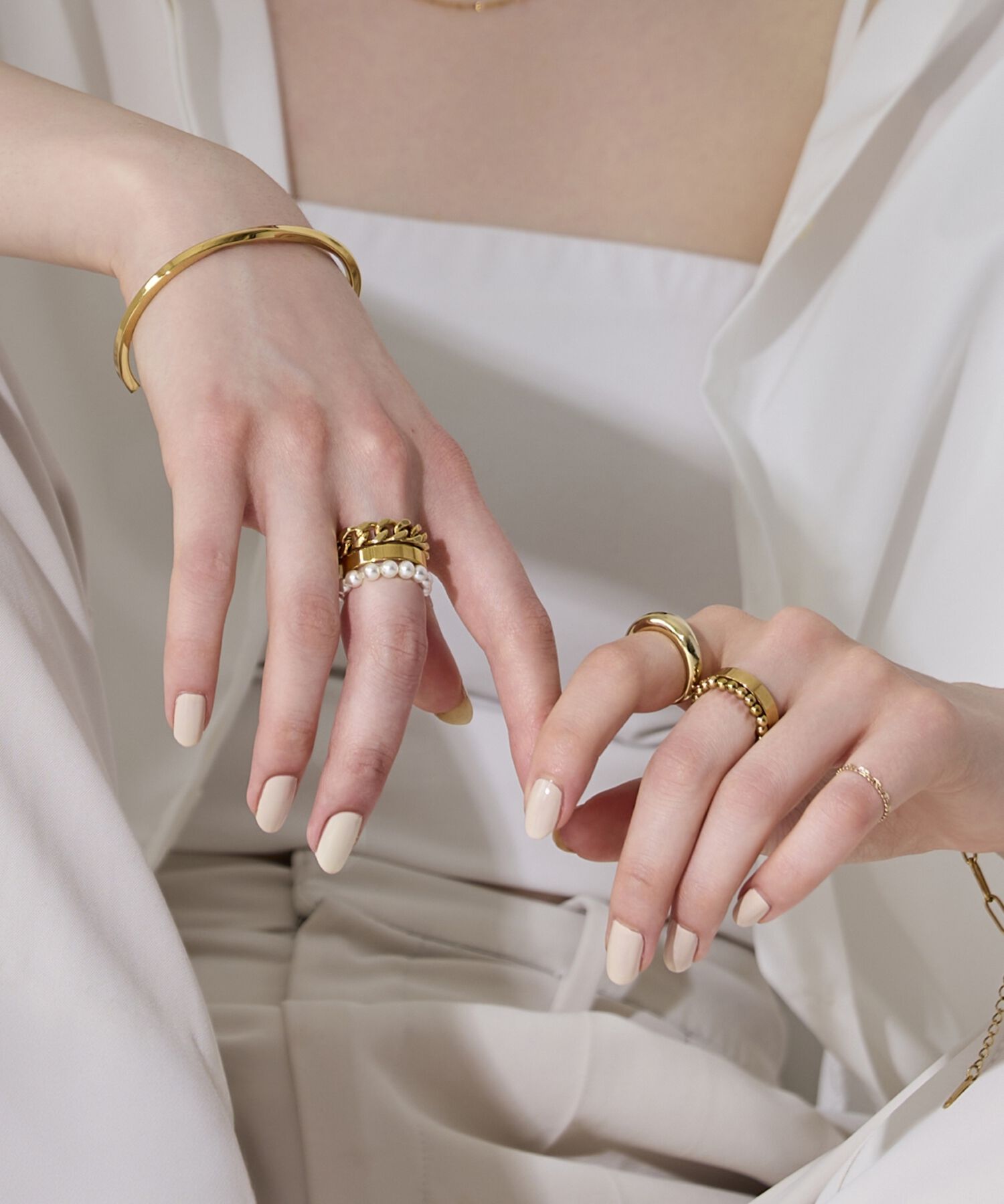 Phoebe「【伸びるリング・金属アレルギー対応】バブルフィットリング　ゴールド」|リング|