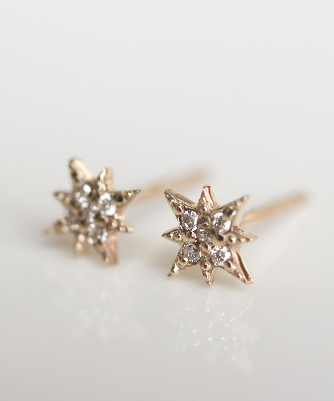  「ダイヤモンド スター ピアス | K10YG」|ピアス|