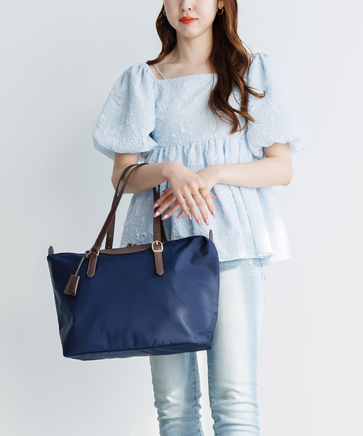 「トートバッグ ビジネス Jewelna Rose ラヴィーナ フォールディングトートバッグ A4サイズ 16291」|トートバッグ|ネイビー