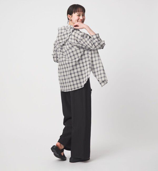 UNITED ARROWS green label relaxing「【WEB限定】＜at ease＞フード チェック シャツ」|シャツ・ブラウス|