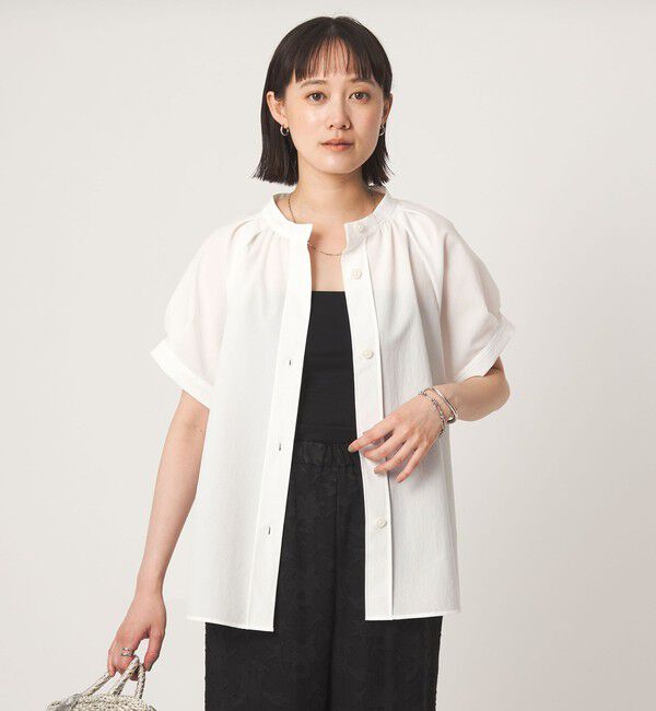 UNITED ARROWS green label relaxing「スタンドネック 2WAY ブラウス」|シャツ・ブラウス|WHITE