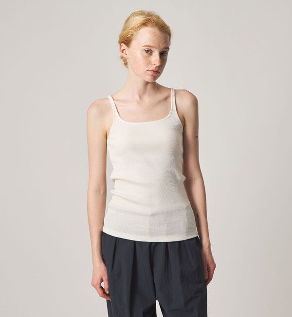STEVEN ALAN「＜Steven Alan＞ラメ テレコ キャミタンクトップ」|Tシャツ・カットソー|OFF WHITE