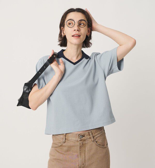 BEAUTY&YOUTH UNITED ARROWS「コットン 2トーン Vネック プルオーバー」|Tシャツ・カットソー|LT.BLUE