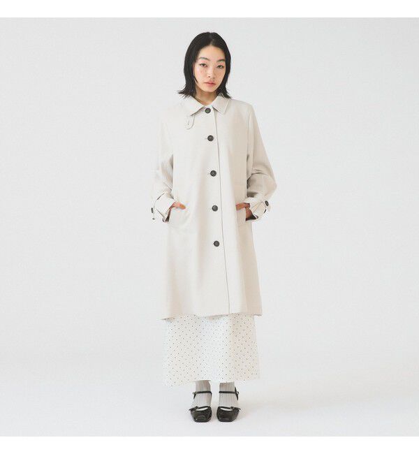 Ray BEAMS 「ダブルクロス ステンカラー コート」|ステンカラーコート|IVORY