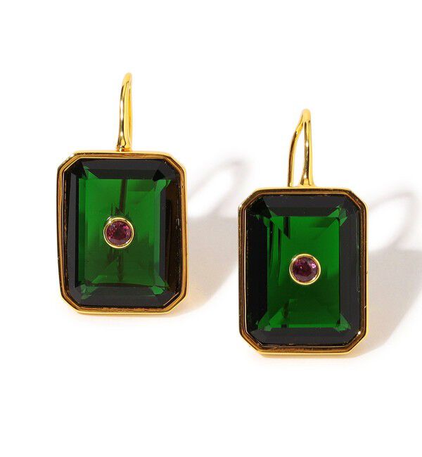 TOMORROWLAND GOODS「Lizzie Fortunato TILE ER IN CITRINE ピアス」|ピアス|56 ダークグリーン系