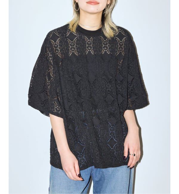  「《追加3》LACE Tシャツ」|Tシャツ・カットソー|ブラック
