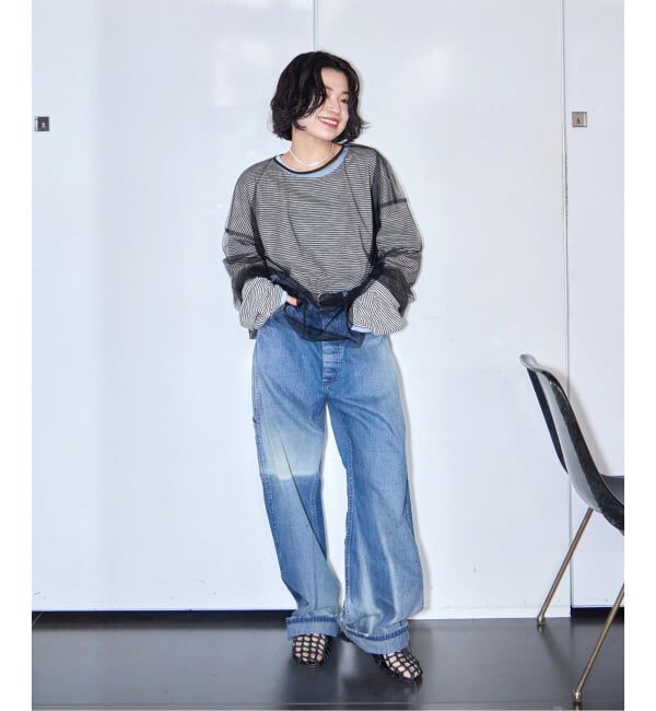  「《追加予約3》[THE MOOD]スラブボーダーロングTシャツ」|Tシャツ・カットソー|
