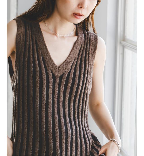 NOBLE「《NOBLE別注カラー》PROVOKE/プロヴォーク loopyarn stripe vest」|ベスト・ジレ|
